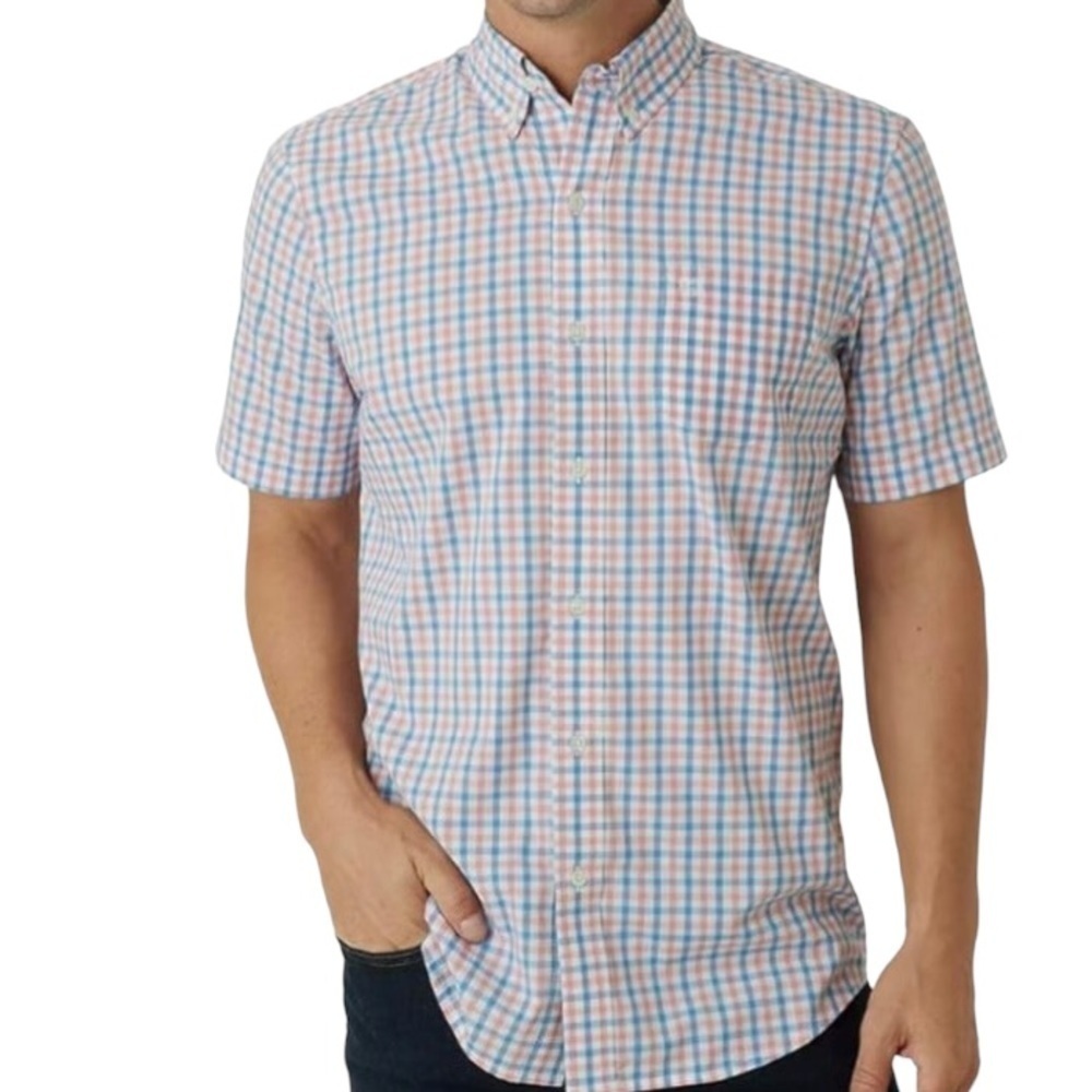 Chaps Regular Fit Short Sleeve Easy Care Short Sleeve Size L